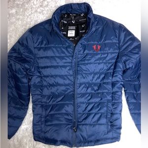 True Religion Navy Blue Mens Performance Puffer sz XL